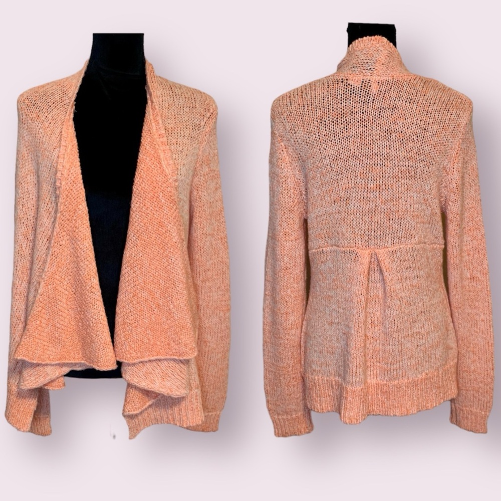 Anthropologie Peach Open-Front Cardigan
